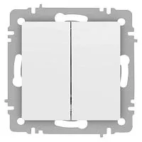Переключатель 2-кл. СП Accent 6-107-01М 10А IP20 250В AL/CU бел. матов. Intro Б0063556