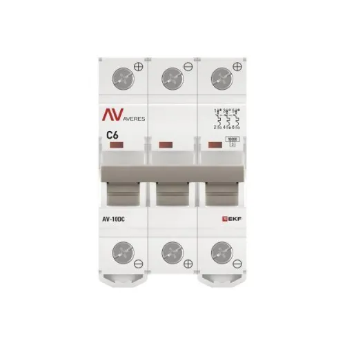 Выключатель автоматический 3п C 6А 10кА AV-10 DC AVERES EKF mcb10-DC-3-06C-av фото 4