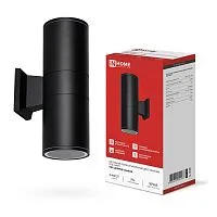 Светильник НБУ ЦИЛИНДР-2хA60-BL IP54 уличный настен. двусторон. алюм. черн. IN HOME 4690612059167