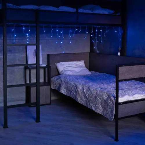 Гирлянда светодиодная "Айсикл" (бахрома) 1.8х0.5м 48LED син. 3Вт 230В IP20 провод прозр. Neon-Night 255-013 фото 4