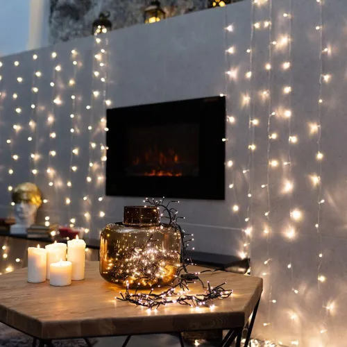 Гирлянда светодиодная "Кластер LED" 3м 288LED тепл. бел. 14Вт IP20 провод ПВХ темн. зел. Neon-Night 303-626 фото 5