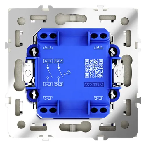 Выключатель 2-кл. СП S70 10А с самовозвратом механизм сталь Voltum VLS020605 фото 4