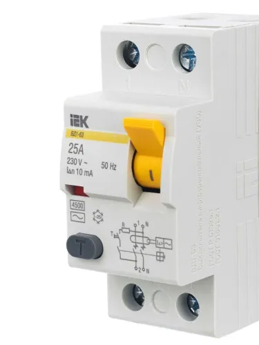 Выключатель дифференциального тока (УЗО) 2п 25А 10мА тип AC ВД1-63 KARAT IEK MDV10-2-025-010 фото 9