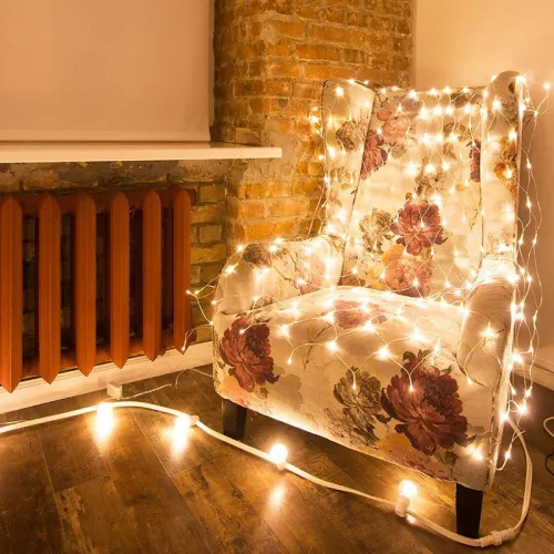 Гирлянда светодиодная "Сеть" 1.5х1.5м 150LED тепл. бел. 12Вт IP20 провод ПВХ прозр. Neon-Night 215-126 фото 8