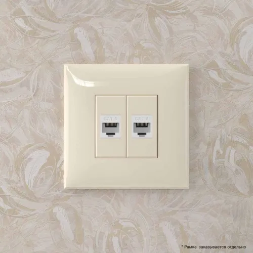 Розетка компьютерная 2-м СП Avanti "Ванильная дымка" RJ45 кат.6 без шторок механизм DKC 4405694 фото 3