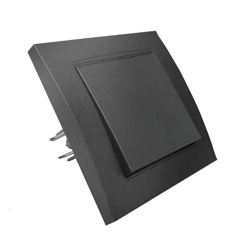 Выключатель 1-кл. СП Бриллиант 10А IP20 в сборе графит Universal 7947366-Gr фото 2