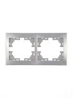 Рамка 2-м Mira горизонт. сер. метал. LEZARD 701-1000-147