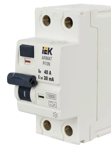 Выключатель дифференциального тока (УЗО) 2п 40А 30мА тип A ВДТ R10N ARMAT IEK AR-R10N-2-040A030 фото 10