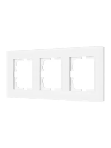 Рамка 3-местн. гориз. VESNA стекло бел. матов. LEZARD 742-5380-148