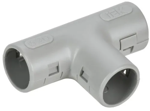 Тройник для жестких труб d20мм TIG-20 ELASTA IEK CTA10D-TIG20-K41-050