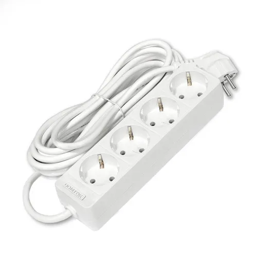 Удлинитель 4х5м с заземл. 16А IP20 3.5кВт ПВС 3х1 бел. DOMTOK 2397 фото 3