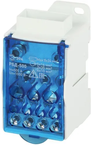 Блок распределительный на DIN-рейку NO-122-44 РБД-500А ЭРА Б0051118