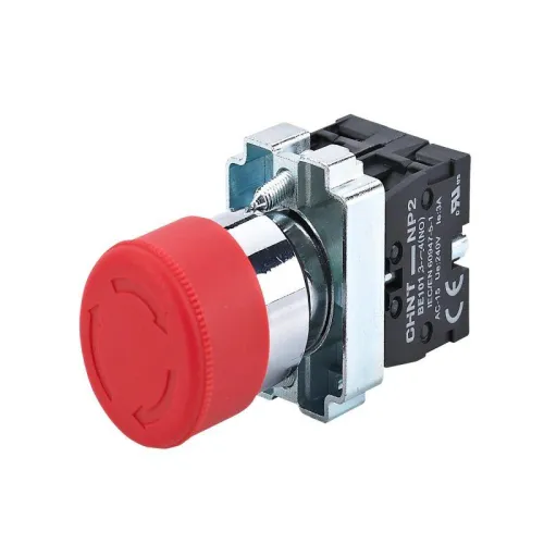 Кнопка управления "Грибок" NP2-BS545 d40мм 1НО+1НЗ IP40 с фиксацией без подсветки красн. (R) CHINT 574016