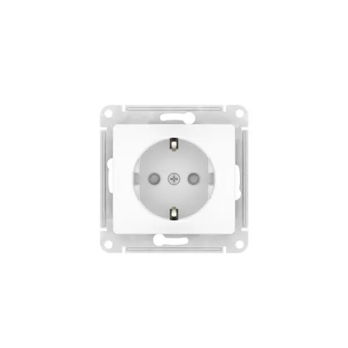 Розетка Glossa 16А с заземл. защ. шторки быстрозажим. клем. механизм бел. SE GSL000145S фото 3