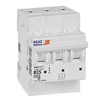 Выключатель автоматический модульный 3п B 25А 10кА OptiDin BM63-3B25-4.5-УХЛ3 КЭАЗ 329521