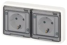 Розетка Эксперт 11-2524-01 2х2P+E гориз. IP55 шторки 16А-250В СУ бел. Эра Б0063254