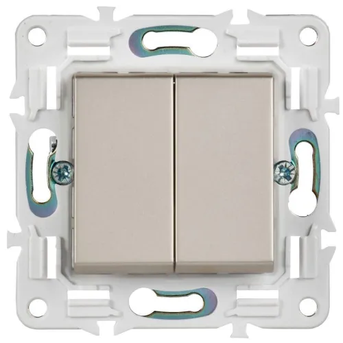 Выключатель перекрестный 2-кл. SKANDY 10А SK-V06Sh шампань IEK SK-V23-0-10-K37 фото 2