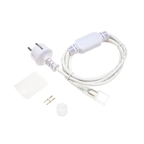 Набор установочный для Гибкого неона 16х16мм формы D (шнур питания каучук с диодным мостом и вилкой заглушка переходная муфта игла) 1.5м Neon-Night 134-501