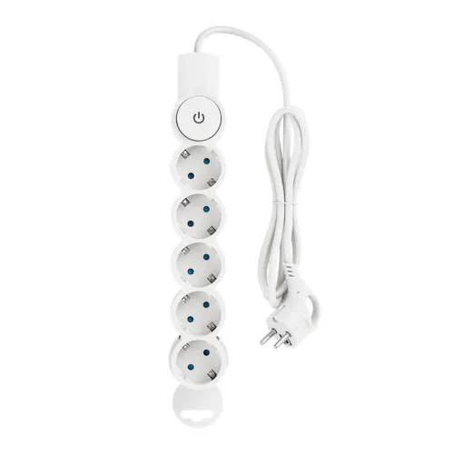 Фильтр сетевой 5х1.5м с/з со шторками с выкл 2200Вт 10А бел. Duwi 32574 1 фото 2