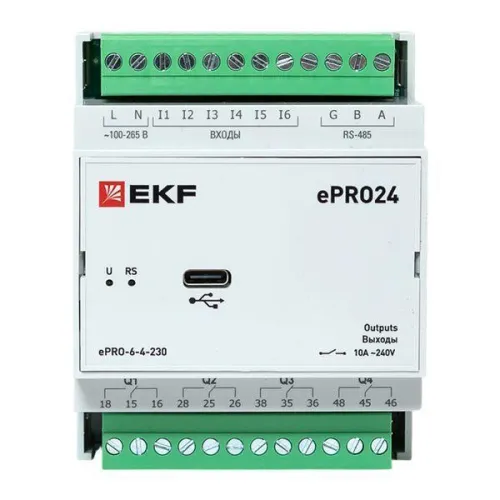 Модуль расширения ePRO удаленного управления 6вх/4вых 230В PROxima EKF ePRO-6-4-230 фото 5
