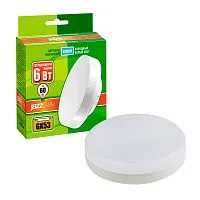Лампа светодиодная PLED-ECO 6Вт таблетка матовая 5000К холод. бел. GX53 460лм 230В JazzWay 2852007
