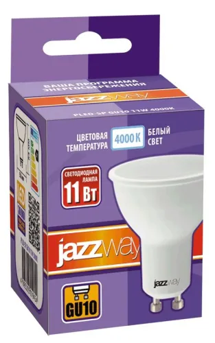 Лампа светодиодная PLED-SP 11Вт PAR16 4000К нейтр. бел. GU10 230В 50Гц JazzWay 5019485 фото 2