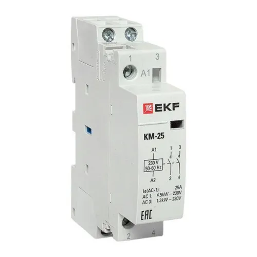 Контактор модульный КМ 25А 2NО (1 мод.) EKF km-1-25-20