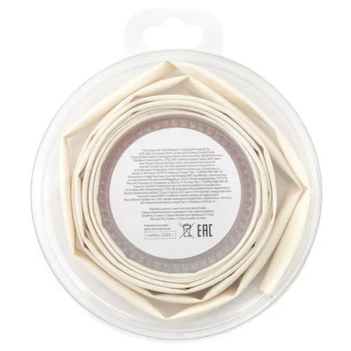 Трубка термоусадочная ТУТ нг 6/3 бел. ролик 2 м EKF tut-6-w-b фото 3