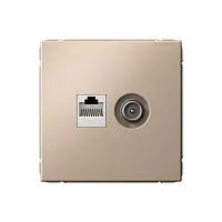 Розетка компьютерная + телевизионная 2-м ArtGallery RJ45 + TV кат.5E песочн. SE GAL001289