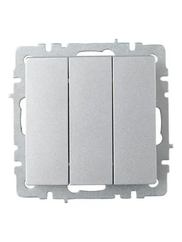 Выключатель 3-кл. СП BRITE ВС10-3-0-БрА 10А механизм алюм. IEK BR-V30-0-10-K47 фото 3