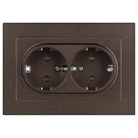 Розетка 2-м СП Accent 6-205-08 16А IP20 250В 2P+E Schuko AL/CU бронза Intro Б0063498
