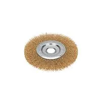 Щетка дисковая для УШМ витая латунированная проволока 150мм отв. 22.23мм Kranz KR-91-1232