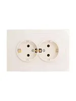 Розетка 2-м СП OSEN с заземл. ПБТ механизм сл. кость LEZARD 743-9000-127B