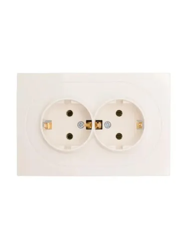 Розетка 2-м СП OSEN с заземл. ПБТ механизм сл. кость LEZARD 743-9000-127B