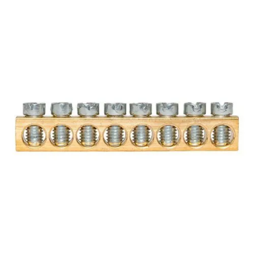 Шина PEN "ноль-земля" (6х9мм) 8 отв. для щитов Nova Unix Unix65 EKF nv-k8 фото 3