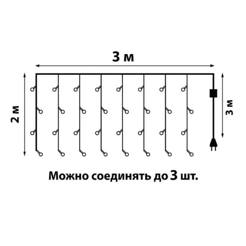 Гирлянда занавес светодиод. ULD-C3020-264/TTK MULTI IP44 с эффектом мерцания 3х2м 264 светодиода разноцвет. свет провод прозр. Uniel UL-00010917 фото 14