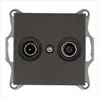 Розетка телевизионная оконечная TV + FM 2-м Ф9.5мм механизм мокко Jasmart G6204Z