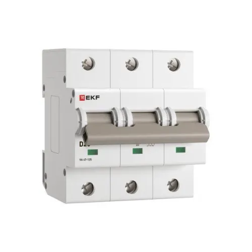 Выключатель автоматический 3п D 20А 15кА ВА 47-125 PROxima EKF mcb47125-3-20D фото 2