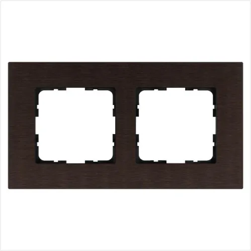 Рамка 2-м G-Metal метал. алюм. корич. Brown Jasmart G1002AZ