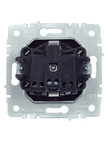 Розетка BRITE РС11-1-0-БрШ 16А с заземл. без защ. шторки механизм шампань IEK BR-R11-16-K37 фото 4