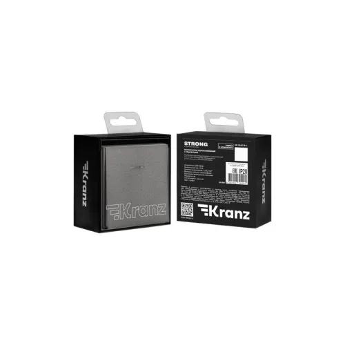 Переключатель перекрестный 1-кл. СП STRONG 10А с подсветкой графит Kranz KR-78-0718-6 фото 7