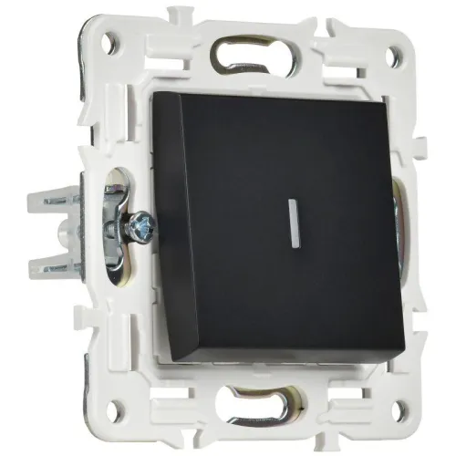 Выключатель проходной 1-кл. SKANDY 10А SK-V08Bl с индикацией черн. IEK SK-V12-1-10-K02 фото 3