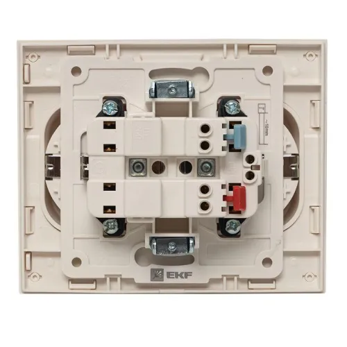 Розетка 2-м СП Стокгольм 16А IP20 с заземл. защ. шторки бел. PROxima EKF EXR16-128-10 фото 5