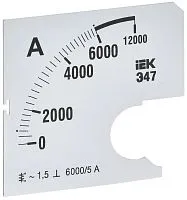 Шкала сменная для амперметра Э47 6000/5А-1.5 72х72мм IEK IPA10D-SC-6000