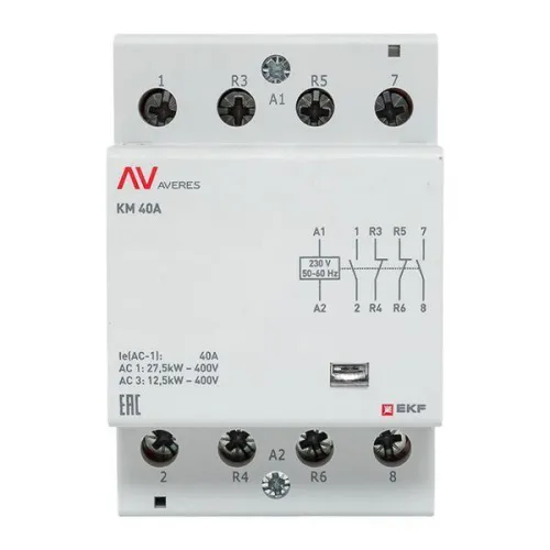 Контактор модульный КМ 40А 2NO+2NC 230В AC (3 мод.) AVERES EKF km-av-3-40-22-230V фото 9