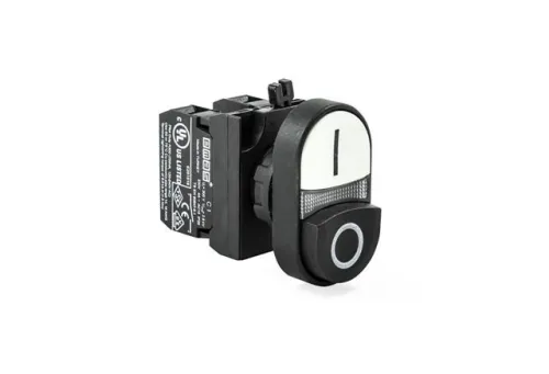 Кнопка сдвоенная выступающая (1НО+1НЗ) (CP) черн./бел. EMAS CP102K21HB