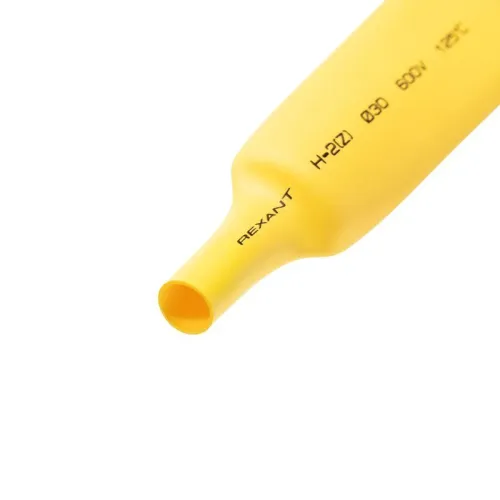 Трубка термоусадочная ТУТ нг 30.0/15.0 желт. 1м Rexant 23-0002 фото 2