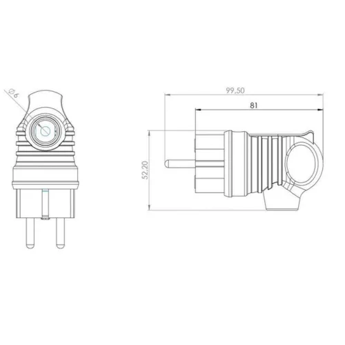 Вилка угловая влагозащ. с кольцом с/з 16А IP44 каучук Rexant 111-002 фото 4
