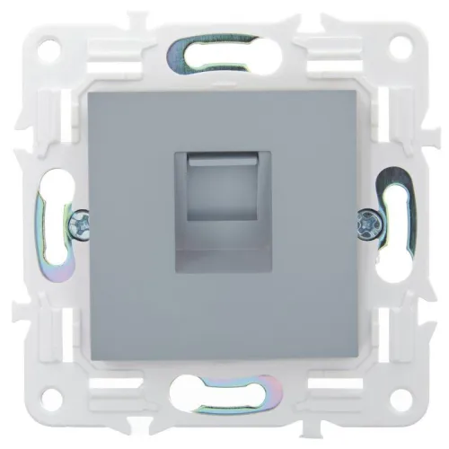 Розетка компьютерная RJ45 кат.5E SKANDY SK-K01Gr сер. IEK SK-K10-1-K03 фото 2