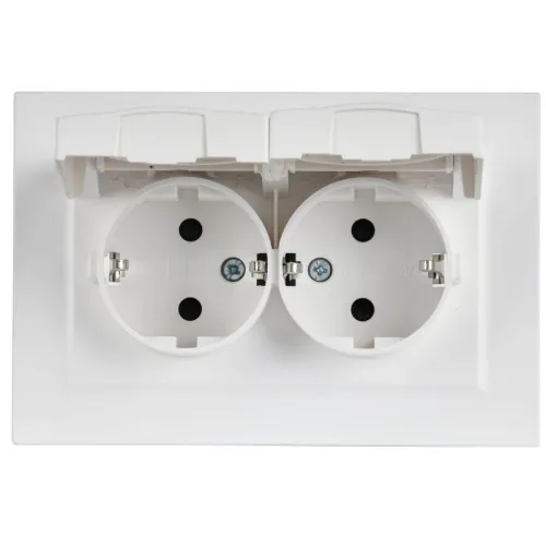 Розетка 2-м СП BRITE РСбш12-3-44-БрАБ 16А IP44 в сборе с крышкой арктич. бел. IEK BR-R26-16-44-K91-F фото 6